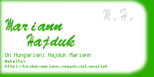 mariann hajduk business card